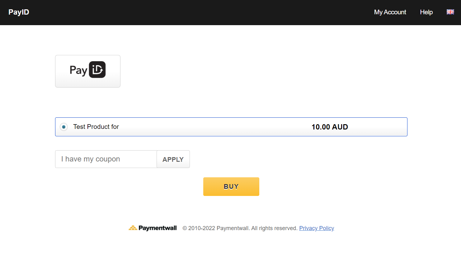 PayID select payment method